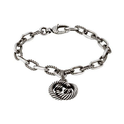 gucci silver bangles|interlocking g silver groumette bracelet.